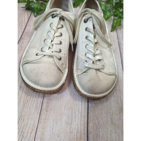 Birkenstock Santa Cruz White Canvas Round Toe Oxford Sneakers Size 37 - Picture 3 of 11